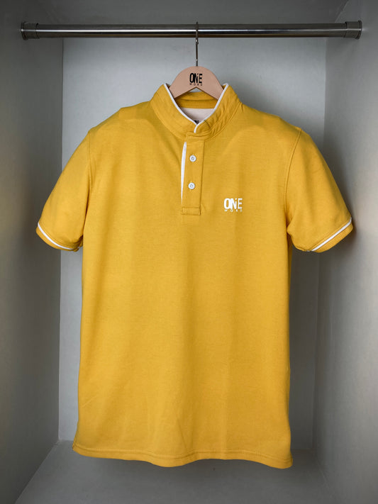 [keyword]-One Word StoreStand Collar Yellow T-shirt